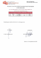 Acta 1º Ejercicio Calificación Provisional