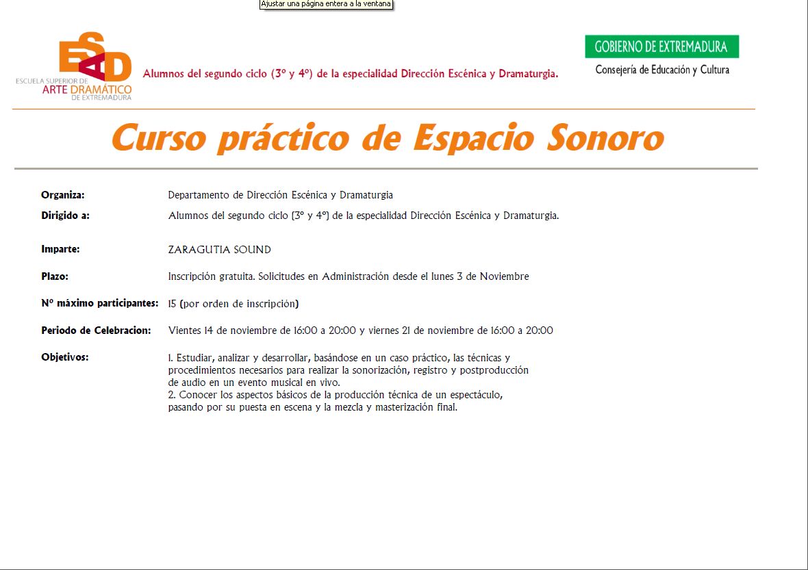 Curso practico espacio sonoro