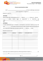 Ficha de autorización de Taller